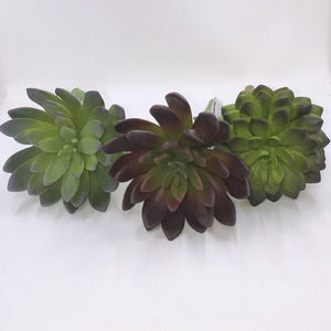 New 3 Pc Faux Succulent Picks Bouquet Fake Succulents Echeveria Pick